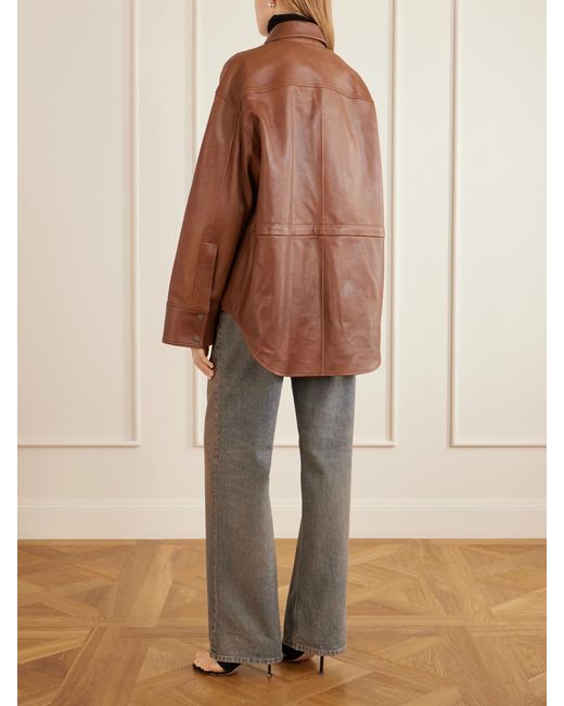 Haikure Brown Victoria Leather Shirt