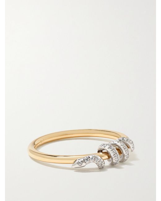 Ileana Makri Natural Twisted Boa 18-Karat And Diamond Ring