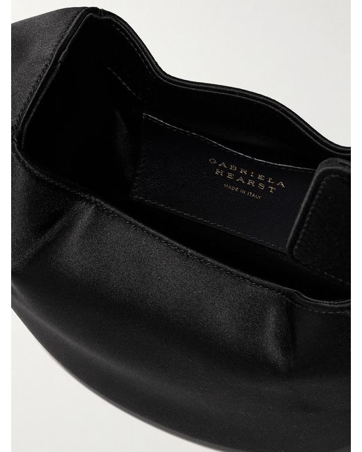 Gabriela Hearst Black Soft Demi Satin Clutch