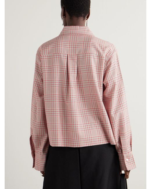 Jil Sander Pink Checked Cotton And Wool-Blend Shirt