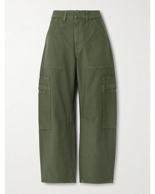 Citizens of Humanity Green Marcelle Cotton Tapered Cargo Pants
