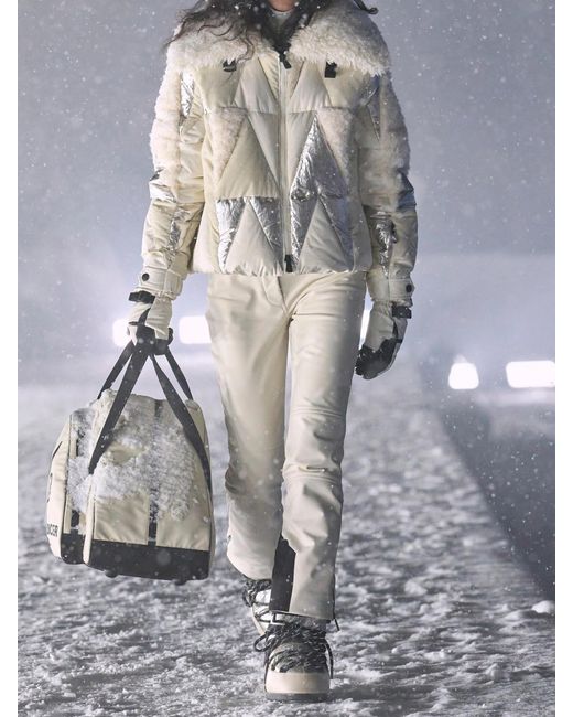 Moncler White Paneled Bootcut Ski Pants