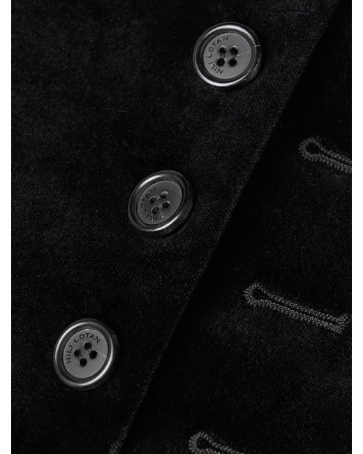 Nili Lotan Black Patti Cotton-Blend Velvet Jacket