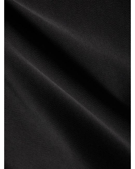 Jonathan Simkhai Black Ria Twist-Front Satin And Ribbed-Knit Top