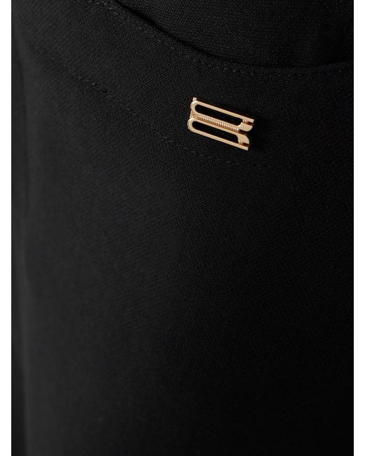 Victoria Beckham Black Cropped Crepe Flared Pants