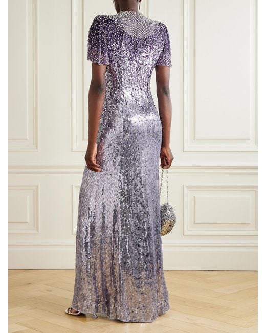 Robe Du Soir En Tulle À Ornements Jourdain Jenny Packham en coloris Purple