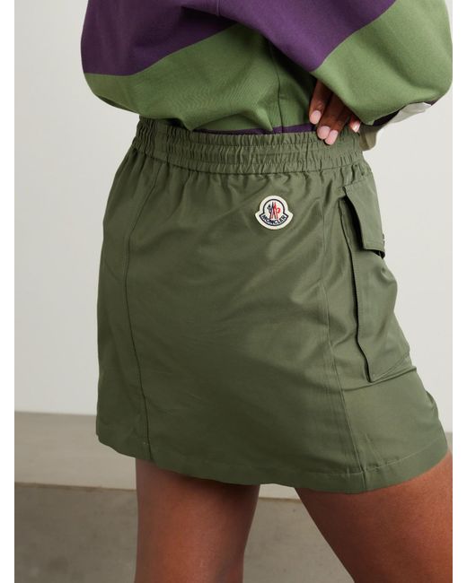 Moncler Green Taffeta Cargo Mini Skirt