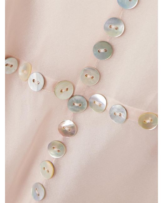 Staud White Greta Button-Embellished Silk-Organza Maxi Dress