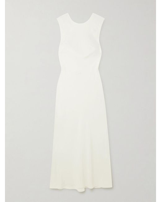 St. Agni White Open-Back Tencel Lyocell And Lenzing Ecovero-Blend Twill Maxi Dress
