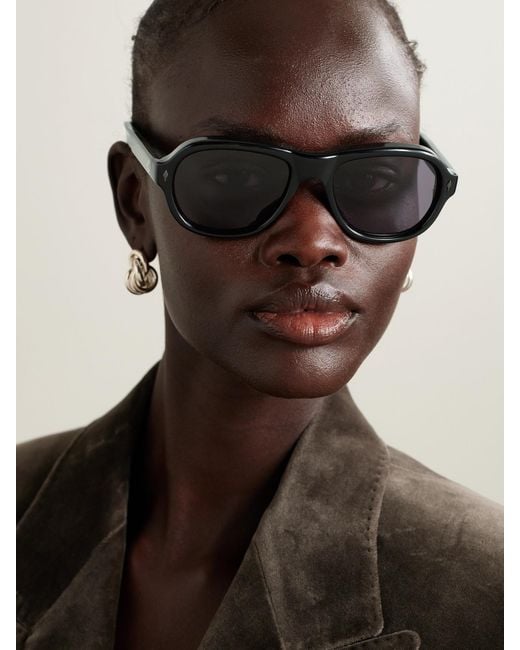 Jacques Marie Mage Black Richard Aviator-Style Acetate Sunglasses