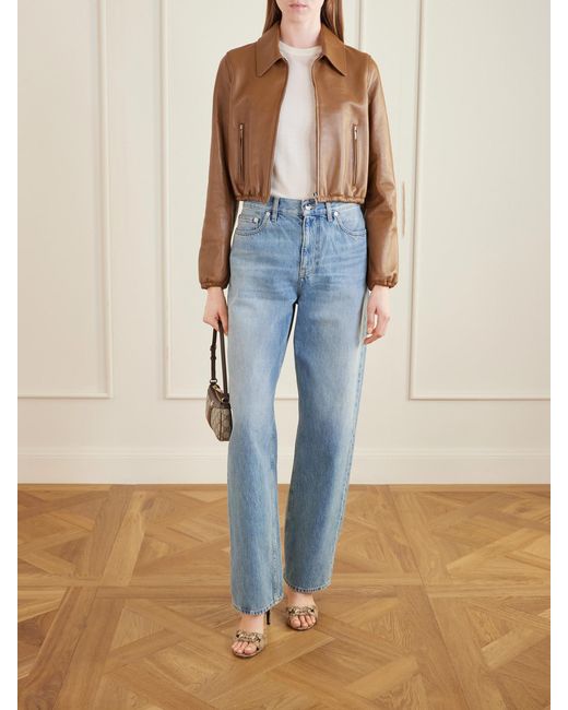 Gucci Natural Horsebit-Embellished Canvas-Jacquard Mules