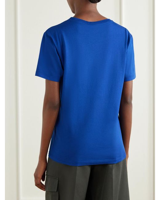 Rier Blue Cotton-Jersey T-Shirt