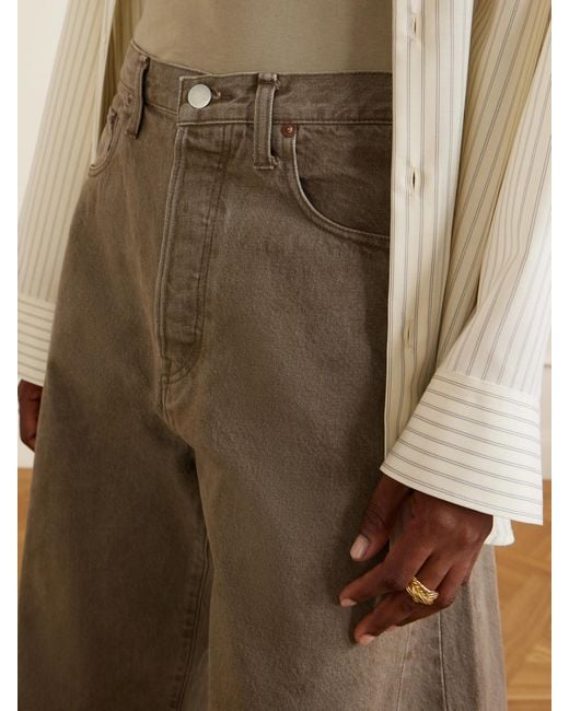 Ssstein Natural Deformation High-Rise Wide-Leg Jeans