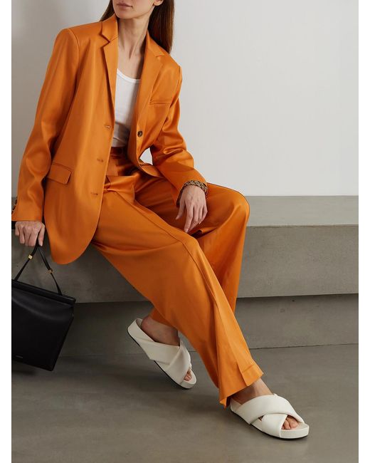 Loulou de Saison Orange Sund Oversized Satin Blazer
