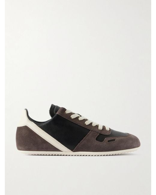 Rick Owens Brown Low-Top Sneakers With Suede Inserts