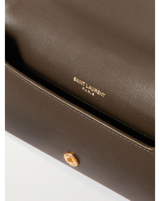 Saint Laurent White Cassandre Strap Smartphone-Hülle Aus Leder