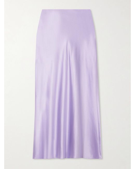 Veronica Beard Purple Clover Midirock Aus Satin Aus Einer Seidenmischung