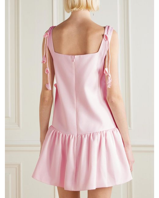 Self-Portrait Pink Embellished Taffeta Mini Dress