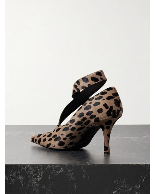 Khaite Black Sloan Leopard-Print Calf Hair Pumps