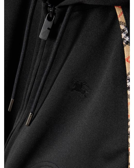 Veste De Survêtement À Capuche En Jersey À Finitions En Piqué À Carreaux Burberry en coloris Black