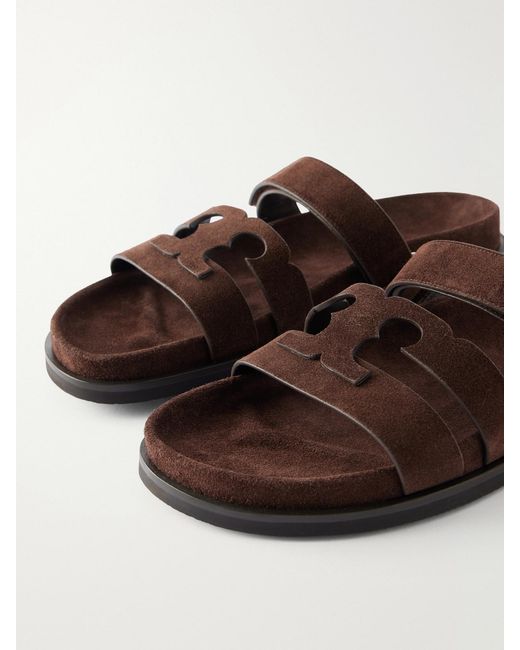 Tory Burch Brown Ines Suede Slides