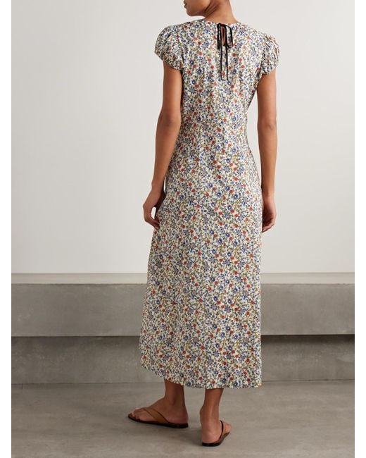Doen Multicolor Rhodia Floral-Print Organic Cotton-Voile Midi Dress