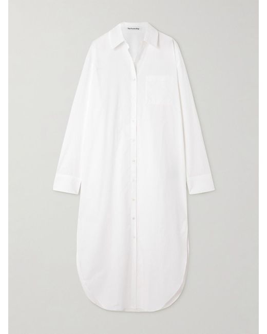 Frankie Shop White Helena Cotton-Poplin Maxi Shirt Dress