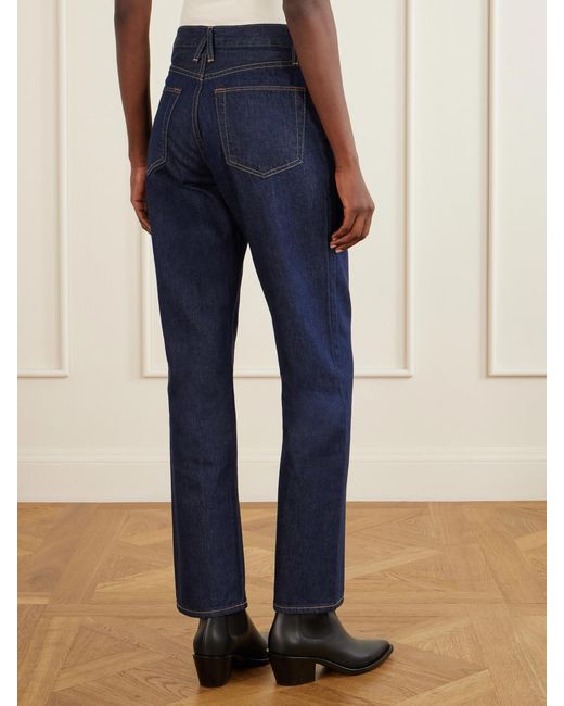 SLVRLAKE Denim Blue London High-Rise Straight-Leg Jeans