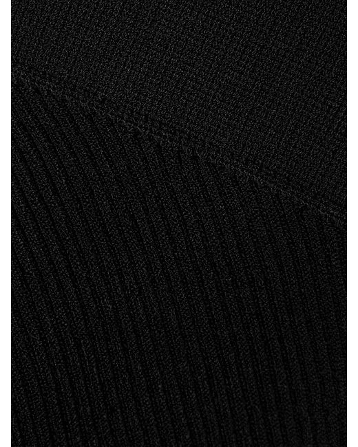 GAUGE81 Black Soria One-Shoulder Ribbed-Knit Mini Dress