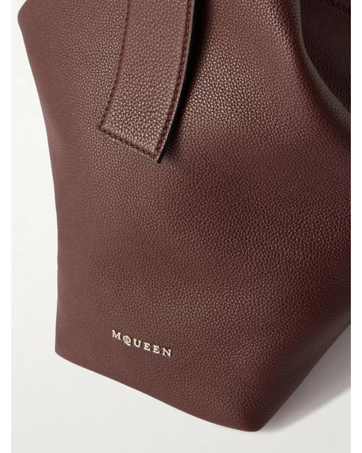 Alexander McQueen Brown T-Bar Sling Schultertasche Aus Strukturiertem Leder