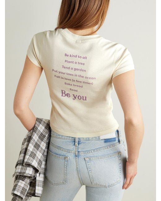 Re/done Natural Net Sustain + Pamela Anderson Printed Organic Cotton-Jersey T-Shirt