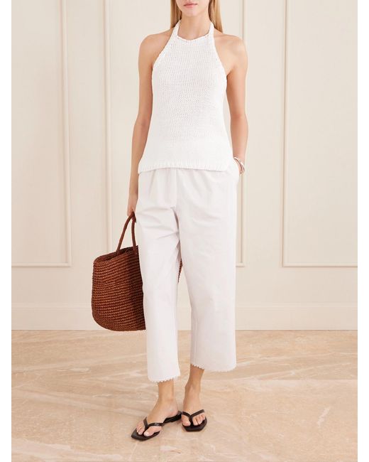 Rohe White Knitted Cotton Halterneck Top