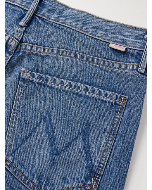 Mother Blue Snacks! The Lemon Twist Mid-Rise Wide-Leg Jeans