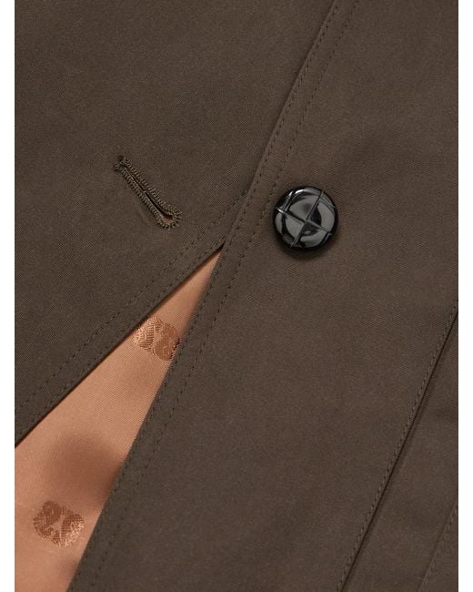 Blazé Milano Brown Clelia Corduroy-Trimmed Cotton-Gabardine Jacket