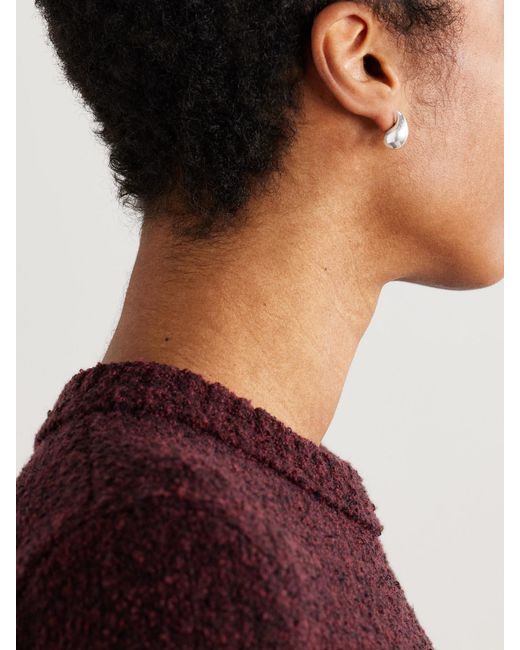 Bottega Veneta White Small Drop Earrings