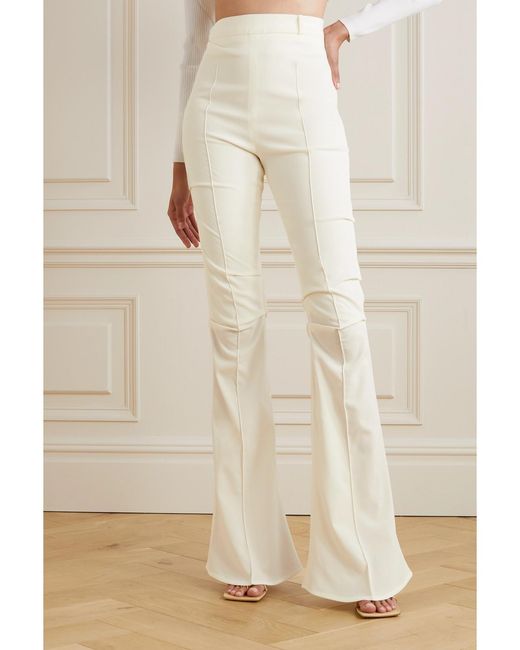 Jacquemus White Merria Stretch-Wool Flared Pants