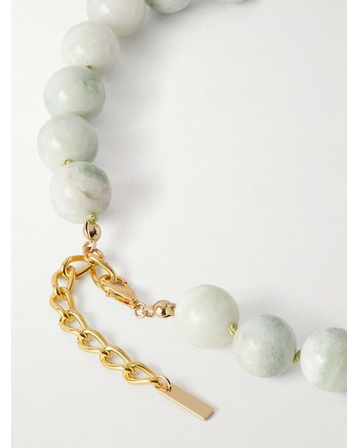 Jennifer Behr White Louisa-Plated Jade Necklace