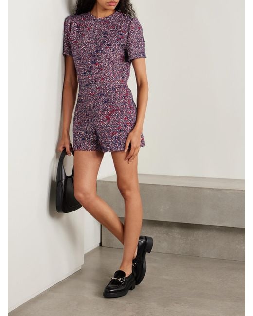 Gucci Purple Playsuit Aus Bouclé-Tweed Aus Einer Wollmischung