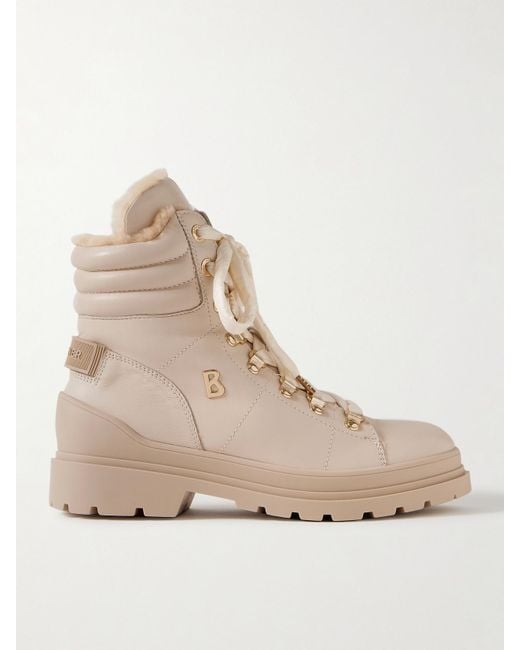 Bogner Natural St. Moritz 14 Shearling-Lined Leather Ankle Boots