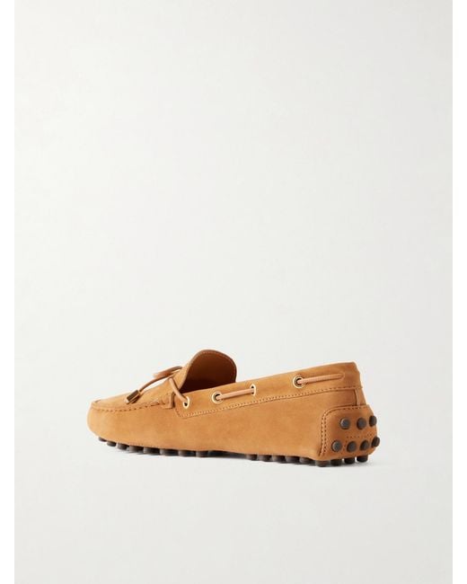 Tod's Brown Gommino Suede Loafers