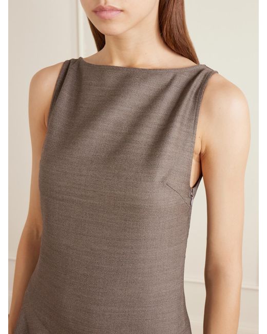 Ruohan Brown Mirel Wool Maxi Dress