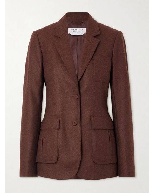 Gabriela Hearst Brown Louisa Blazer Aus Einer Woll-Kaschmirmischung