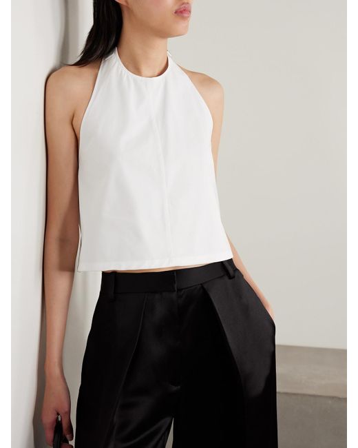 Wardrobe NYC White Convertible Layered Buckled Cotton-Poplin Shirt
