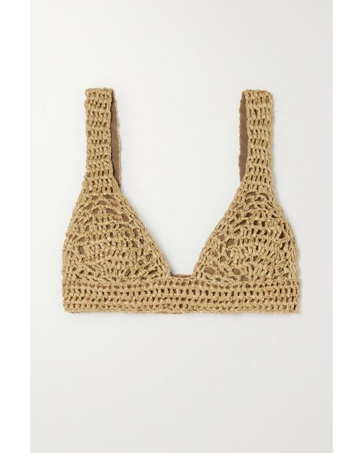 Brunello Cucinelli Natural Crocheted Raffia Bralette