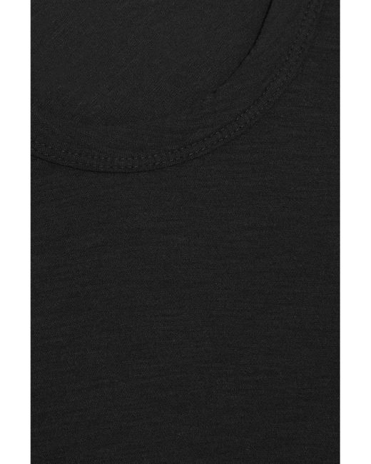 James Perse Black Slub Cotton-Jersey Top