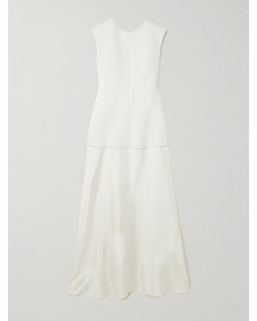 Rohe White Open-Back Wool-Blend And Silk Gown