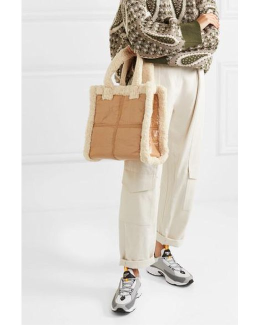 Stand Studio Shearling Paper Bag Lolita Beige/off White in Brown | Lyst