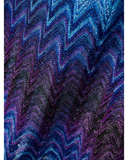 Missoni Blue Verkürztes Oberteil Aus Metallic-Häkelstrick Mit Farbverlauf