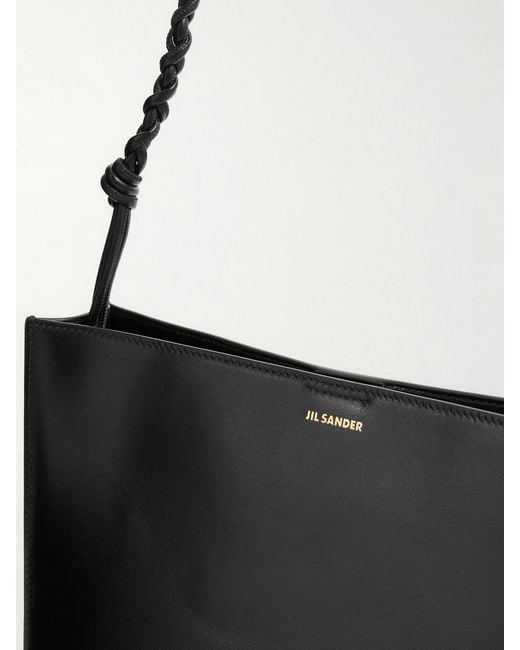 Jil Sander Tangle Leather Shoulder Bag in Black | Lyst