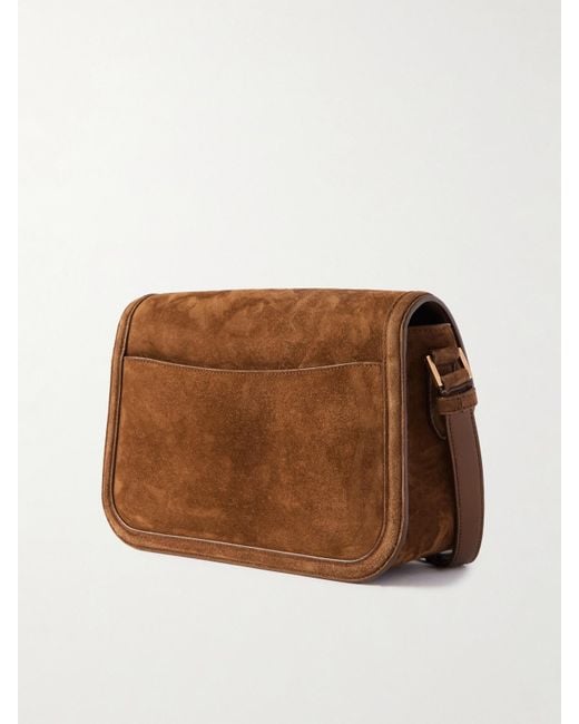 Sac Porté Épaule En Daim Solferino Medium Saint Laurent en coloris Brown